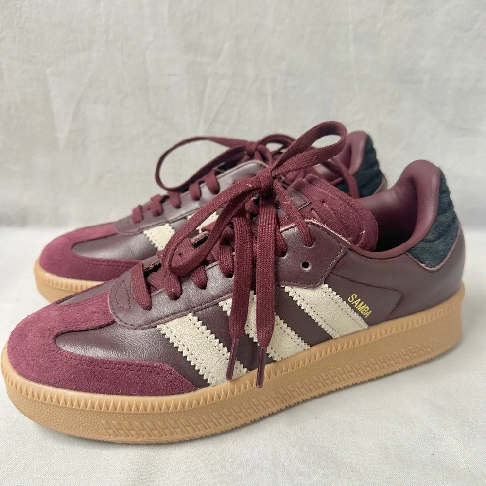 adidas Samba XLG‎ Athletic Shoe - Maroon/Wonder Beige/Gum Men's Size 8